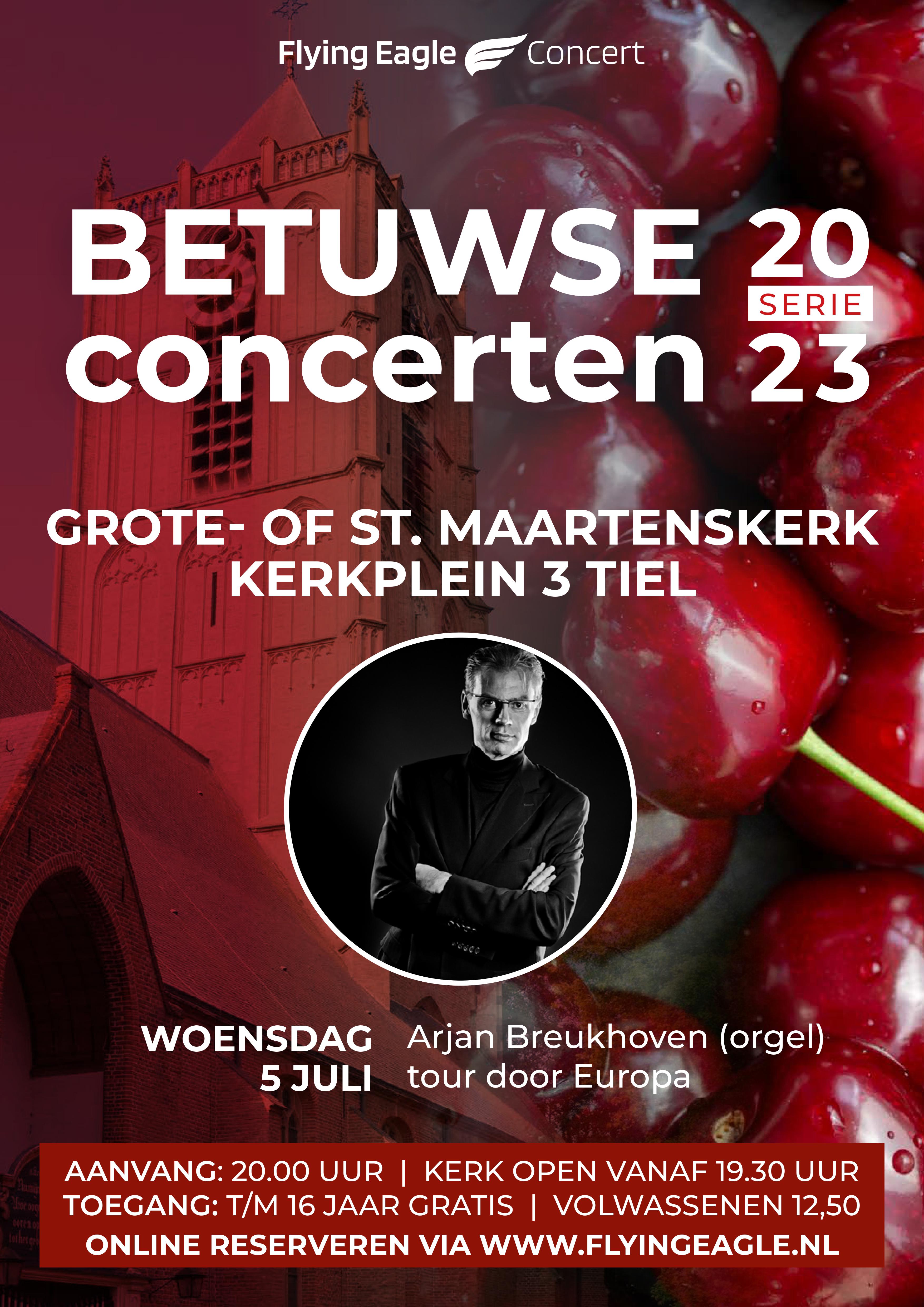 Arjan Breukhoven concert 5 juli 2023 Tiel poster